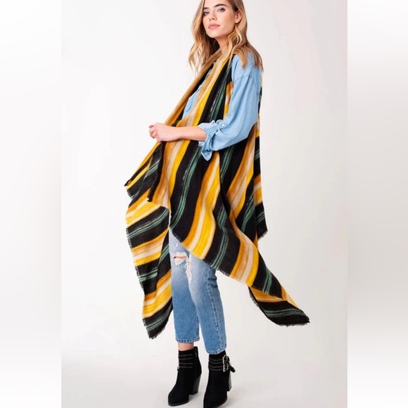Do everything in love Tops - Do Everything In Love Southwest Stripe Long Kimono Duster One Size Colorful